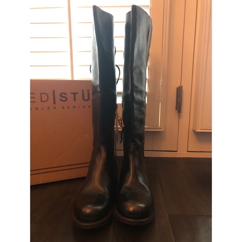 NWT Bed Stu Thigh High Distressed Black Boots